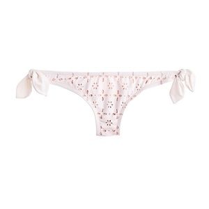 J. Crew Side-tie bikini bottom in laser-cut eyelet